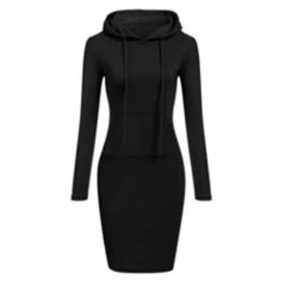 🆕Last 1 in Black! Hooded Sweatshirt Dress Casual - Picture 4 of 8